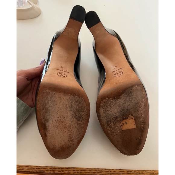 Chanel Chocolate Cap-toe Platform Patent Pumps size 41 - Picture 4 of 5